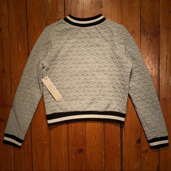 NWT Kersh “Quilted” Heart Crop Sweater - Picture 3 of 8